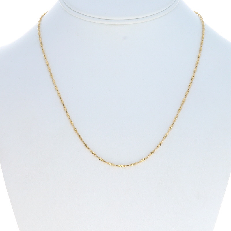 Yellow Gold Twisted Serpentine Chain Necklace 18
