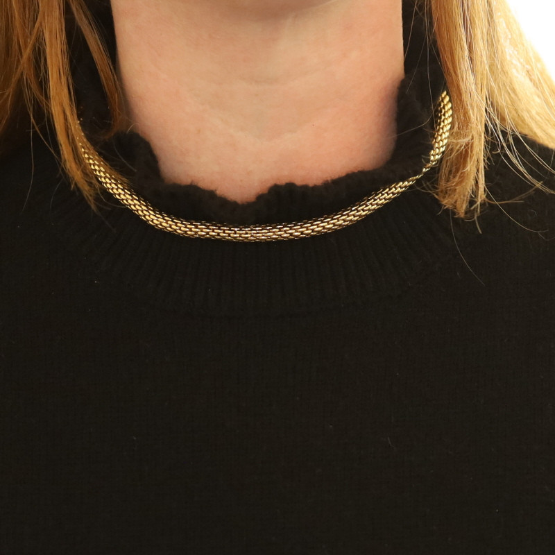 FOPE Love Nest Flexible Mesh Link Popcorn Necklace 16 3/4