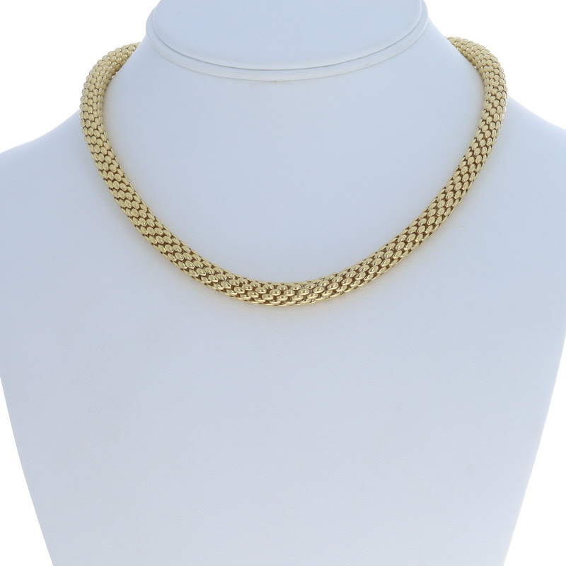 FOPE Love Nest Flexible Mesh Link Popcorn Necklace 16 3/4
