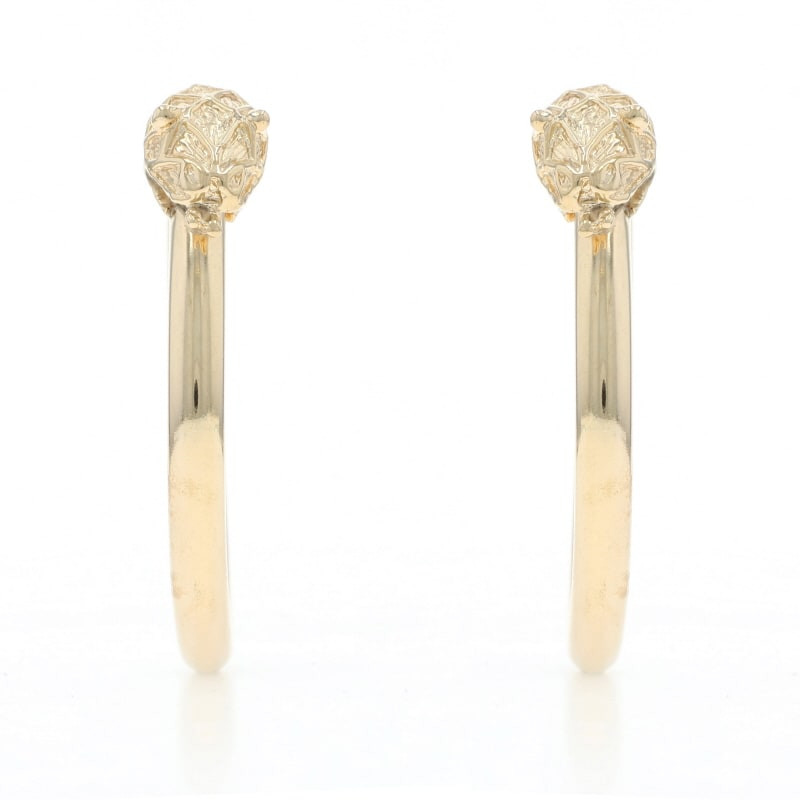 Yellow Gold Lattice Fan Half-Hoop Earrings - 14k Pierced - Wilson