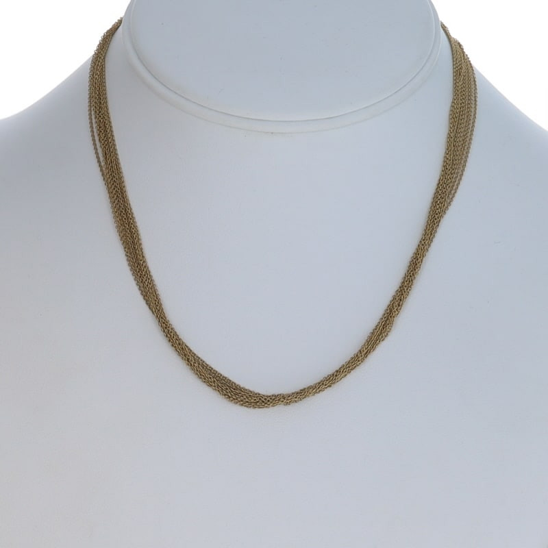 Yellow Gold Multi-Strand Cable Chain Necklace 16