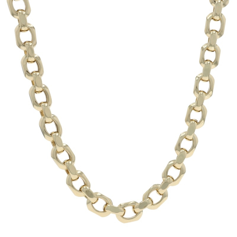 Yellow Gold Fancy Cable Chain Necklace 24