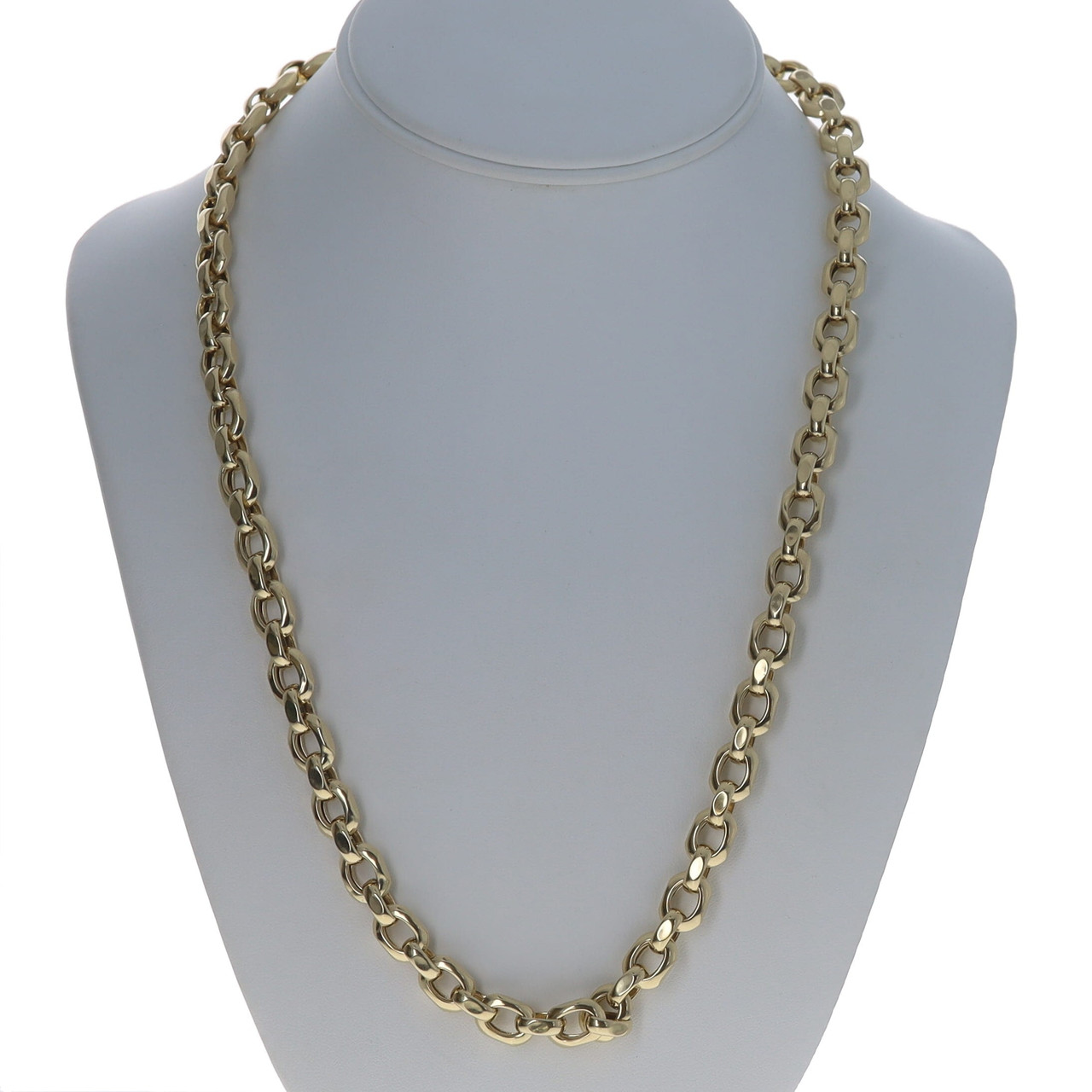 Yellow Gold Fancy Cable Chain Necklace 24