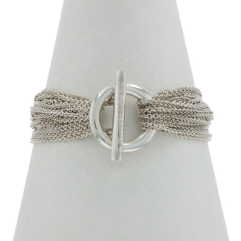 Tiffany & Co. Open Heart Multi-Strand Mesh Toggle Bracelet 7