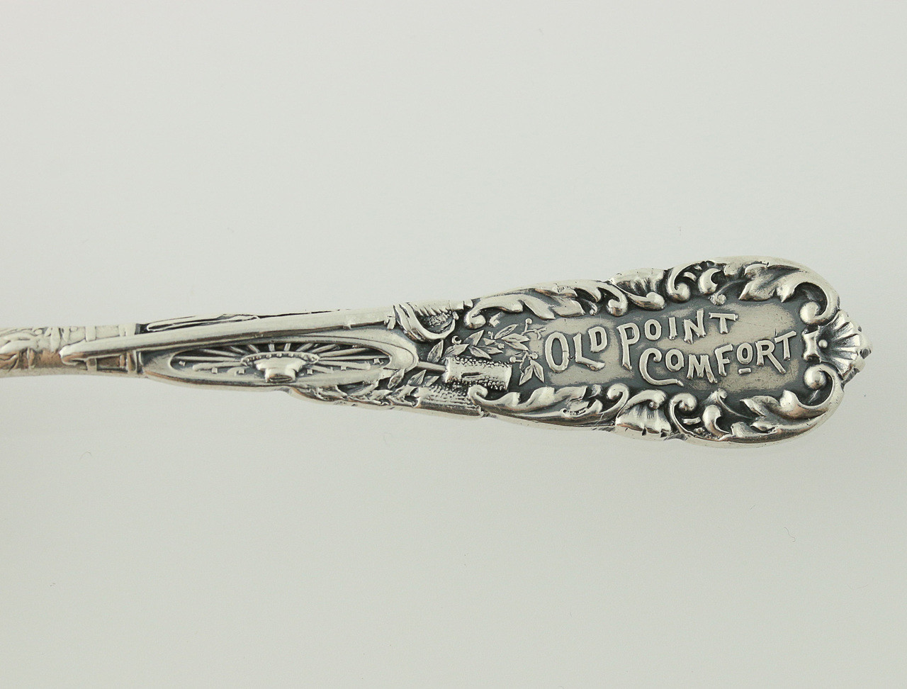 Old Point Comfort Souvenir Spoon - Sterling Silver Virgiania Leaf
