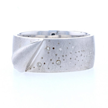 New Bastian Inverun Folded Band Ring - Sterling Silver Diamonds New Bastian Inverun Folded Band Ring - Sterling Silver Diamonds