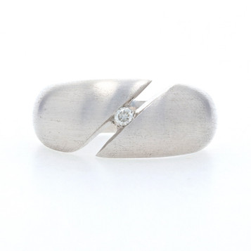 New Bastian Inverun Ring - Brushed Sterling Silver Diamond 7.75 Band New Bastian Inverun Ring - Brushed Sterling Silver Diamond 7.75 Band