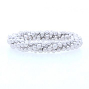 New Bastian Inverun Ring - Brushed Sterling Silver 7.25 Woven Beaded Band New Bastian Inverun Ring - Brushed Sterling Silver 7.25 Woven Beaded Band