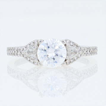 NEW Semi-Mount Engagement Ring - 14k Gold Fits 6.5mm Center w/Diamonds .41ctw NEW Semi-Mount Engagement Ring - 14k Gold Fits 6.5mm Center w/Diamonds .41ctw