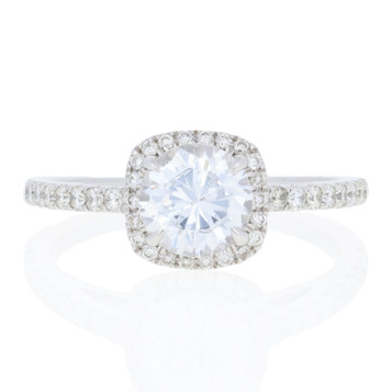 NEW Semi-Mount Halo Engagement Ring 14k Gold Fits 6.5mm Center w/Diamonds .38ctw NEW Semi-Mount Halo Engagement Ring 14k Gold Fits 6.5mm Center w/Diamonds .38ctw