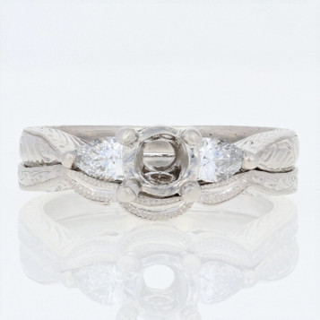Tacori Diamond Semi-Mount Engagement Ring & Band Wedding Set Platinum HT 2206 Tacori Diamond Semi-Mount Engagement Ring & Band Wedding Set Platinum HT 2206