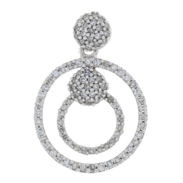 NEW .33ctw Round Brilliant Diamond Pendant - Sterling Silver Cluster Halo NEW .33ctw Round Brilliant Diamond Pendant - Sterling Silver Cluster Halo