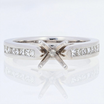NEW Semi-Mount Engagement Ring 14k White Gold for 6-6.5mm Center Diamonds .38ctw NEW Semi-Mount Engagement Ring 14k White Gold for 6-6.5mm Center Diamonds .38ctw