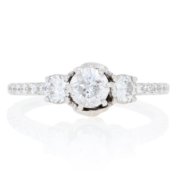 White Gold Diamond Engagement Ring - 14k Round Brilliant Cut 1.25ctw White Gold Diamond Engagement Ring - 14k Round Brilliant Cut 1.25ctw