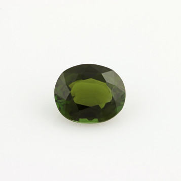 1.58ct Loose Tourmaline Gemstone - Genuine Oval Green 8.33mm x 7.02mm
