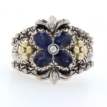 Barbara Bixby Iolite & Topaz Ring Sterling & Gold -925 & 18k Oval 1.01ctw 5 1/4 Barbara Bixby Iolite & Topaz Ring Sterling & Gold -925 & 18k Oval 1.01ctw 5 1/4
