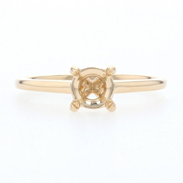 Yellow Gold Semi-Mount Solitaire Engagement Ring - 14k Cathedral for 6.5mm Stone Yellow Gold Semi-Mount Solitaire Engagement Ring - 14k Cathedral for 6.5mm Stone