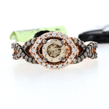 Le Vian Diamond Halo Ring Rose Gold - 14k Round Brilliant Cut 1.20ctw Le Vian Diamond Halo Ring Rose Gold - 14k Round Brilliant Cut 1.20ctw
