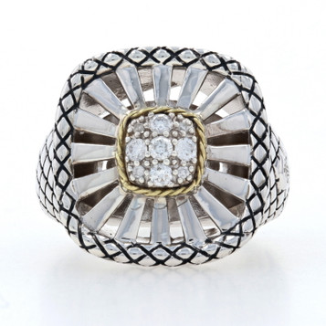 NEW Candela Diamante Ring - Sterling Silver & 18k Gold Diamonds ACR241/20 NEW Candela Diamante Ring - Sterling Silver & 18k Gold Diamonds ACR241/20