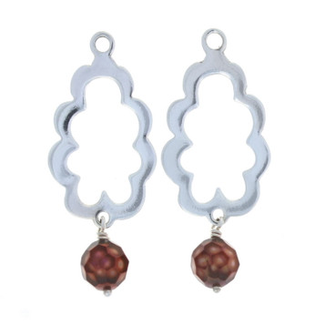New Pandora Brown Faceted Pearl Scallop Earring Charms - Sterling 290605PCO New Pandora Brown Faceted Pearl Scallop Earring Charms - Sterling 290605PCO