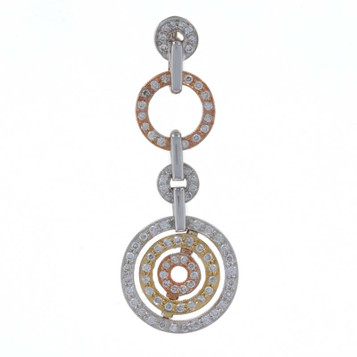 .50ctw Round Brilliant Diamond Circles Pendant - 18k White Gold Milgrain .50ctw Round Brilliant Diamond Circles Pendant - 18k White Gold Milgrain