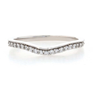 White Gold Diamond Enhancer Wedding Band - 14k Round .20ctw Contoured Guard Ring White Gold Diamond Enhancer Wedding Band - 14k Round .20ctw Contoured Guard Ring