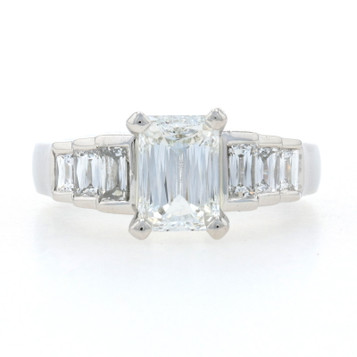 Crisscut Diamond Engagement Ring - 950 Platinum Crisscut 1.59ctw GIA Size 4 Crisscut Diamond Engagement Ring - 950 Platinum Crisscut 1.59ctw GIA Size 4