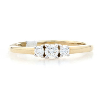 Kallati Diamond Three-Stone Engagement Ring - Yellow Gold 9k Round Cut .25ctw Kallati Diamond Three-Stone Engagement Ring - Yellow Gold 9k Round Cut .25ctw
