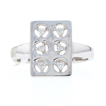 Kallati Diamond Cluster Ring - White Gold 9k Round Brilliant Cut Kallati Diamond Cluster Ring - White Gold 9k Round Brilliant Cut