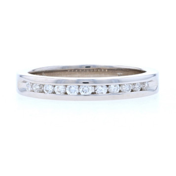 White Gold Diamond Wedding Band - 14k Round Brilliant .27ctw Channel Set Ring White Gold Diamond Wedding Band - 14k Round Brilliant .27ctw Channel Set Ring