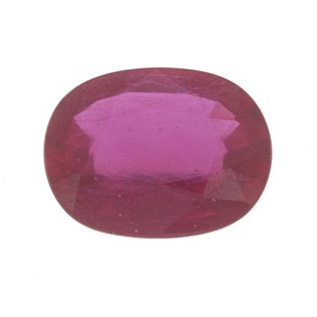Loose Lead Glass Filled Ruby Gemstone - Oval Cut 4.09ct Red Solitaire