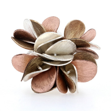 Silpada Cha Cha Cocktail Statement Ring - Sterling 925 Brass Floral R1978 Size 6 Silpada Cha Cha Cocktail Statement Ring - Sterling 925 Brass Floral R1978 Size 6