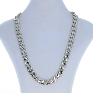 Silver 50cm Oval Solid Curb Chain | Goldmark (AU)