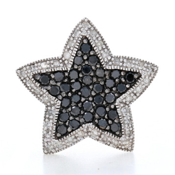 White Gold Black Diamond Star Halo Pendant -14k Round 1.60ctw Celestial Milgrain White Gold Black Diamond Star Halo Pendant -14k Round 1.60ctw Celestial Milgrain