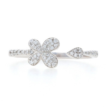 Kallati Diamond Butterfly Negative Space Band - White Gold 9k .20ctw Nature Ring Kallati Diamond Butterfly Negative Space Band - White Gold 9k .20ctw Nature Ring