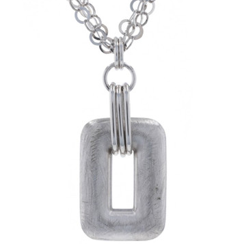 Fredric Duclos Pendant Necklace - Sterling Silver 925 Geometric Adjustable Fredric Duclos Pendant Necklace - Sterling Silver 925 Geometric Adjustable