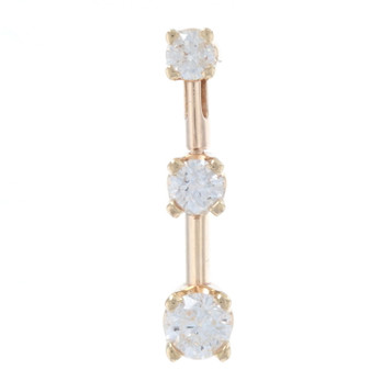Yellow Gold Diamond Graduated Three-Stone Journey Pendant 14k Round .50ctw Love Yellow Gold Diamond Graduated Three-Stone Journey Pendant 14k Round .50ctw Love