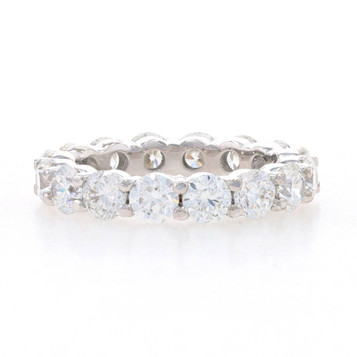 White Gold Diamond Eternity Wedding Band - 18k Round Brilliant Cut 4.83ctw Ring White Gold Diamond Eternity Wedding Band - 18k Round Brilliant Cut 4.83ctw Ring