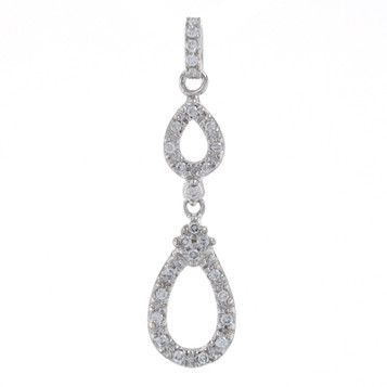White Gold Diamond Pendant - 14k Round Brilliant .30ctw Teardrop White Gold Diamond Pendant - 14k Round Brilliant .30ctw Teardrop