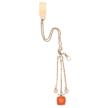 10k Gold & Gold Filled Carnelian Intaglio Victorian Fob Clip Pocket Watch Chain 10k Gold & Gold Filled Carnelian Intaglio Victorian Fob Clip Pocket Watch Chain