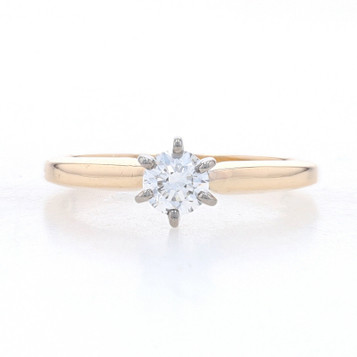Yellow Gold Diamond Solitaire Engagment Ring - 14k Round Brilliant .33ct Yellow Gold Diamond Solitaire Engagment Ring - 14k Round Brilliant .33ct