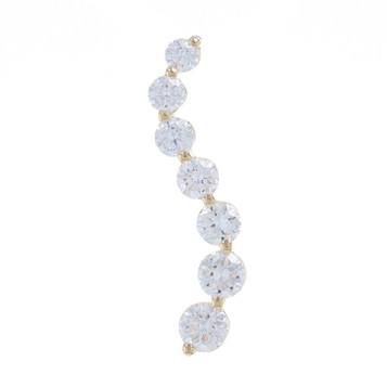 Yellow Gold Cubic Zirconia Graduated Journey Pendant - 14k Round 1.50ctw Love Yellow Gold Cubic Zirconia Graduated Journey Pendant - 14k Round 1.50ctw Love