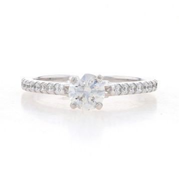 White Gold Diamond Engagement Ring - 14k Round Brilliant .92ctw White Gold Diamond Engagement Ring - 14k Round Brilliant .92ctw