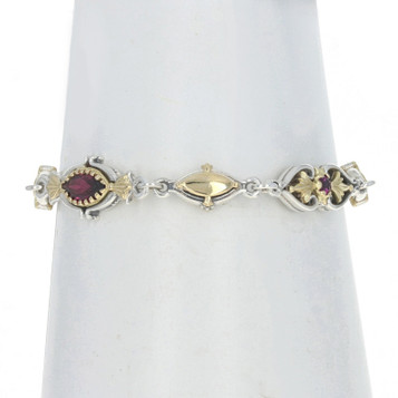 Konstantino Rhodolite Garnet Bracelet 6 3/4" Sterling 925 Yellow Gold 18k 3.32ct Konstantino Rhodolite Garnet Bracelet 6 3/4" Sterling 925 Yellow Gold 18k 3.32ct