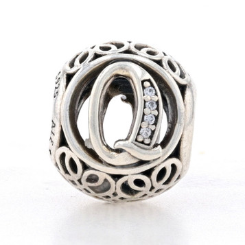 NEW Authentic Pandora Vintage Q Charm - Silver Bead Alphabet 791861CZ Retired NEW Authentic Pandora Vintage Q Charm - Silver Bead Alphabet 791861CZ Retired
