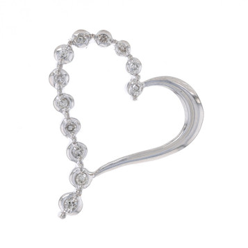 White Gold Diamond Graduated Journey Heart Pendant - 10k Single Cut .10ctw Love White Gold Diamond Graduated Journey Heart Pendant - 10k Single Cut .10ctw Love
