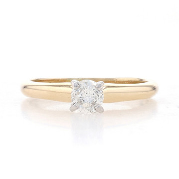 Yellow Gold Diamond Solitaire Engagement Ring - 14k Round Brilliant .31ct Yellow Gold Diamond Solitaire Engagement Ring - 14k Round Brilliant .31ct