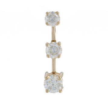 Yellow Gold Diamond Graduated Three-Stone Journey Pendant 14k Round 1.00ctw Love Yellow Gold Diamond Graduated Three-Stone Journey Pendant 14k Round 1.00ctw Love