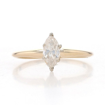 Yellow Gold Diamond Solitaire Engagement Ring - 14k Marquise .50ct Yellow Gold Diamond Solitaire Engagement Ring - 14k Marquise .50ct