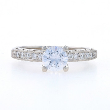Tacori Sculpted Crescent Semi-Mount Engagement Ring Platinum CZ Dia Fits 7mm Rnd Tacori Sculpted Crescent Semi-Mount Engagement Ring Platinum CZ Dia Fits 7mm Rnd